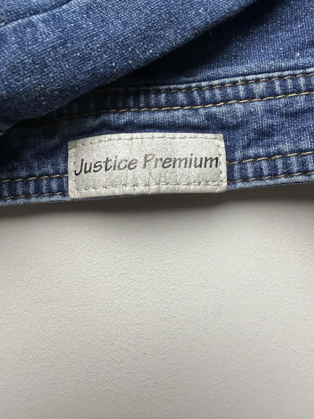 Justice Jacket Girls 18 Blue Denim Rhinestone Collar Button Front Jean Casual